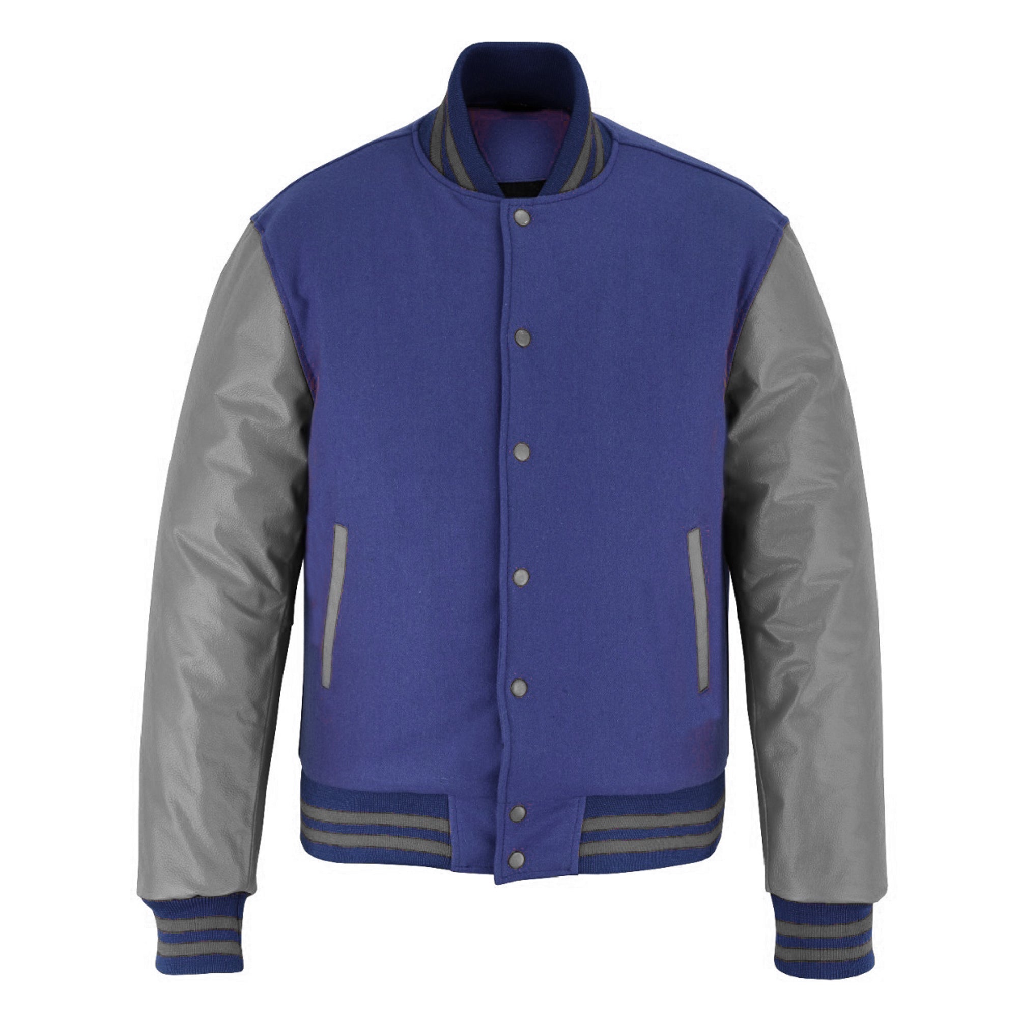 Custom Light-Blue Navy Solid Color Varsity Letterman Jacket