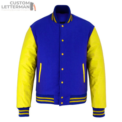 Varsity Letterman Baseball Wool and Genuine Leather Sleeves Jacket