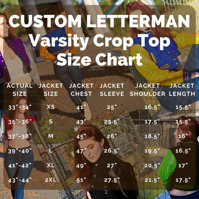 women crop tops - custom letterman