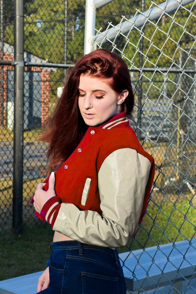 women crop tops - custom letterman