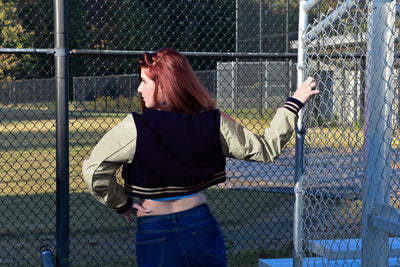 women crop tops - custom letterman