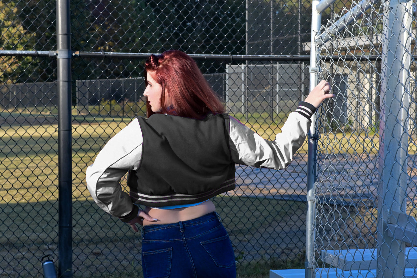 women crop tops - custom letterman