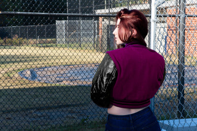 women crop top Varsity Letterman Baseball Jacket