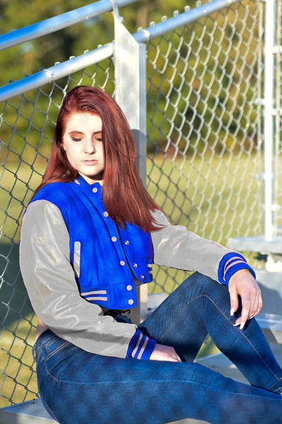 Women Crop top Classic Varsity Jackets