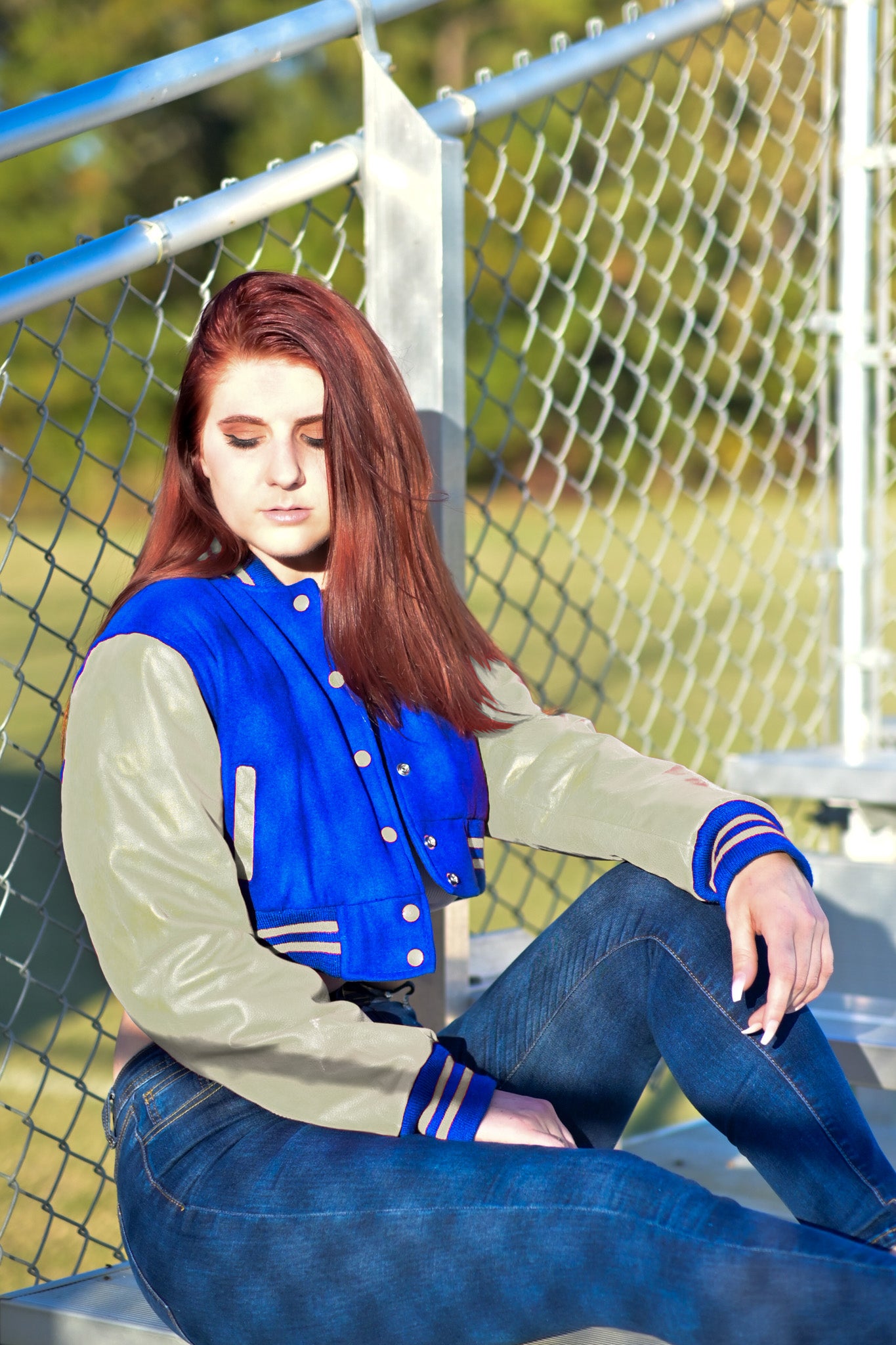 women crop top Varsity Letterman Baseball Jacket