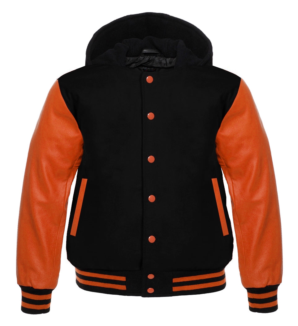 hoodie black orange jackets